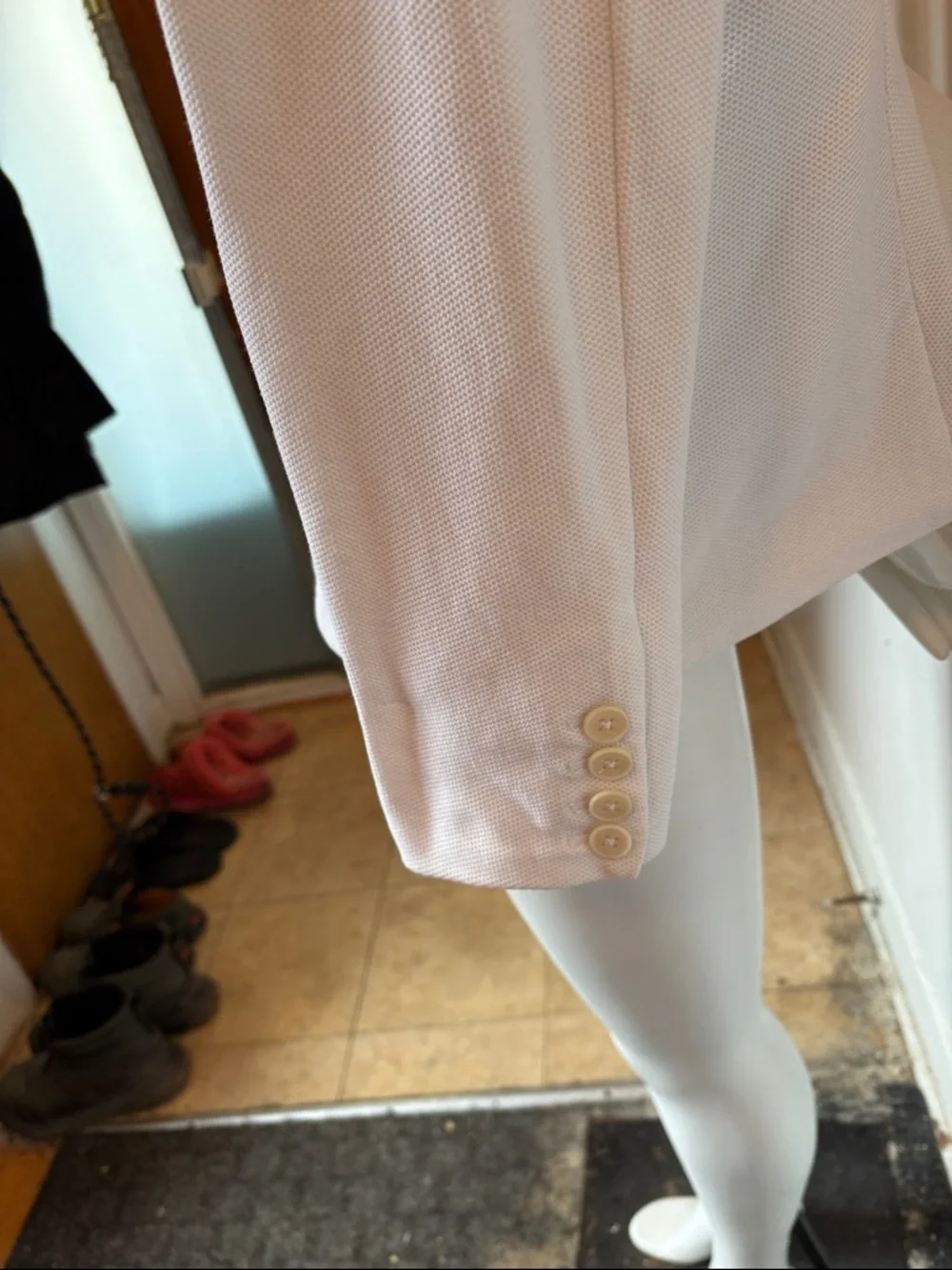 Ralph Lauren White Knit-Collar Jacket - Picture 4 of 8